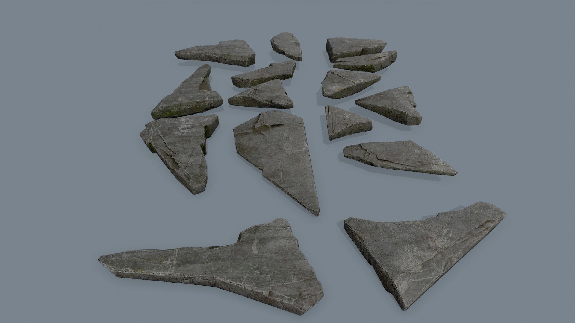 rock set of rocks Low-poly 3D model_10