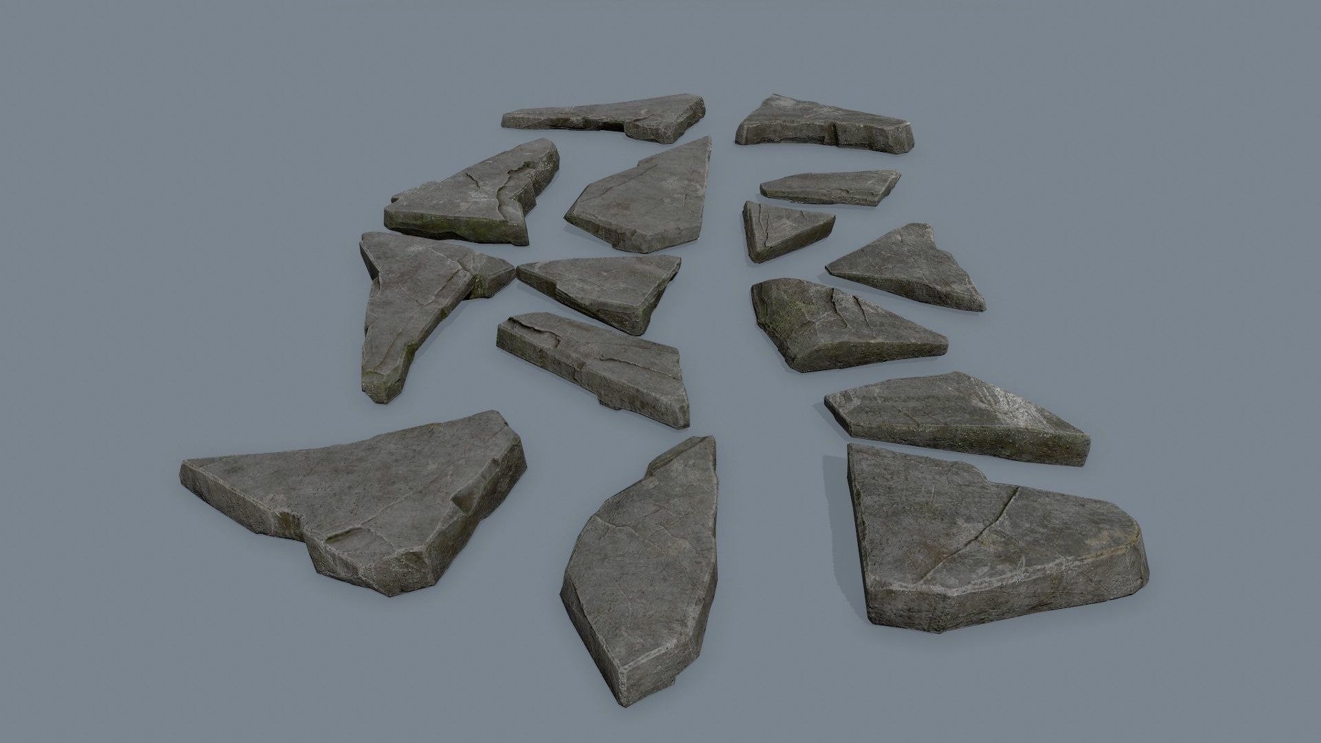 rock set of rocks Low-poly 3D model_6