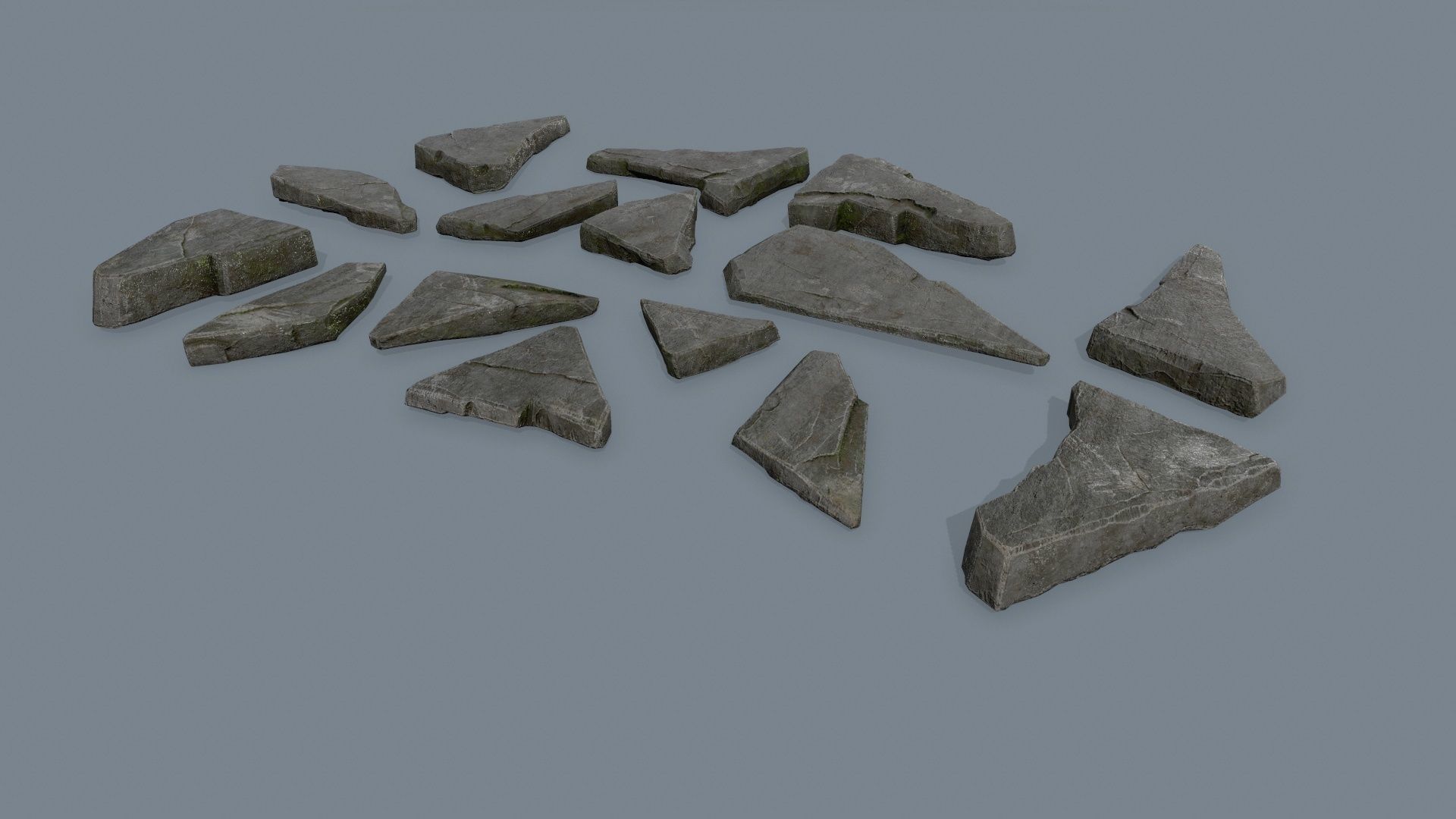 rock set of rocks Low-poly 3D model_4