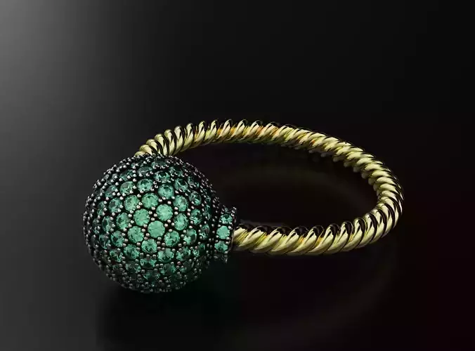 Ring ball with diamonds 584