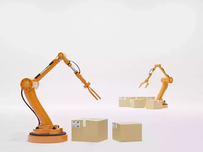Industrial Robot Arm - 3D model Low-poly 3D model