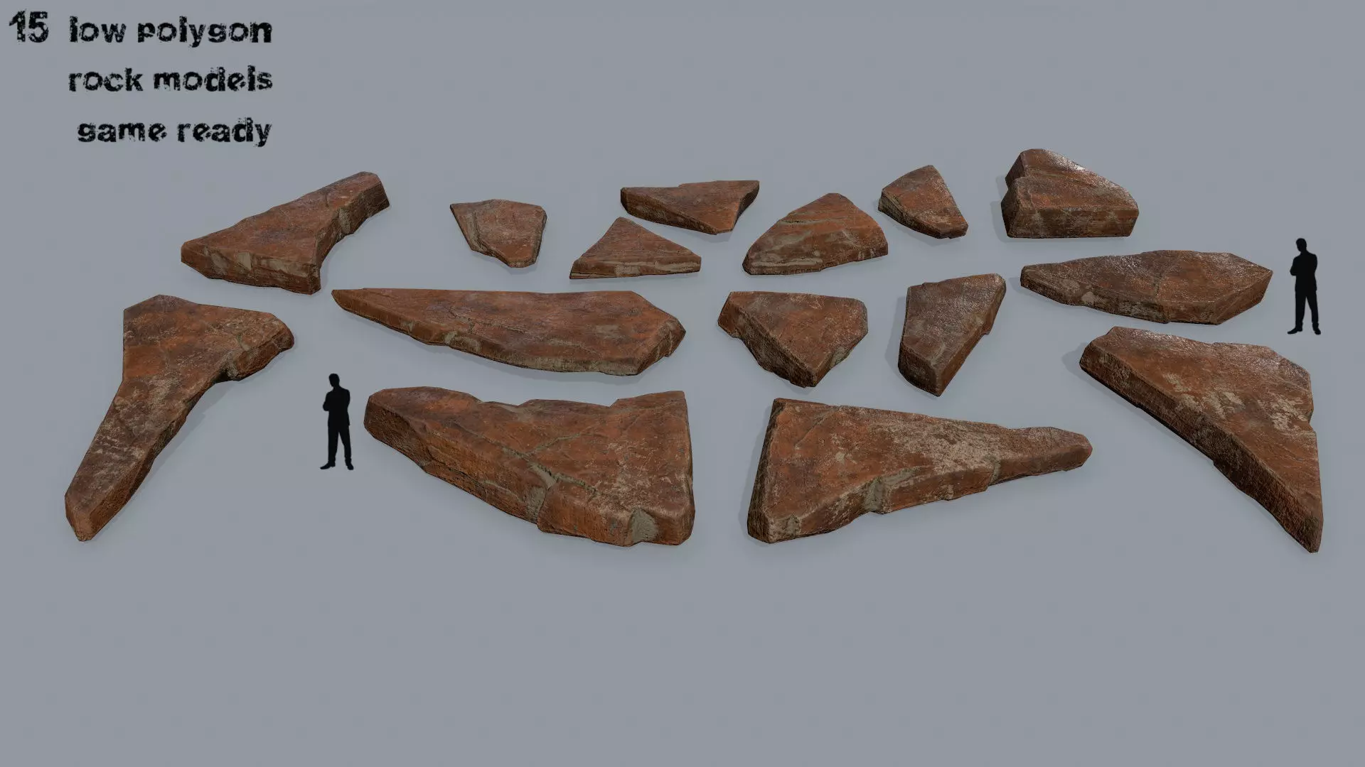 desert rocks Low-poly 3D model_0