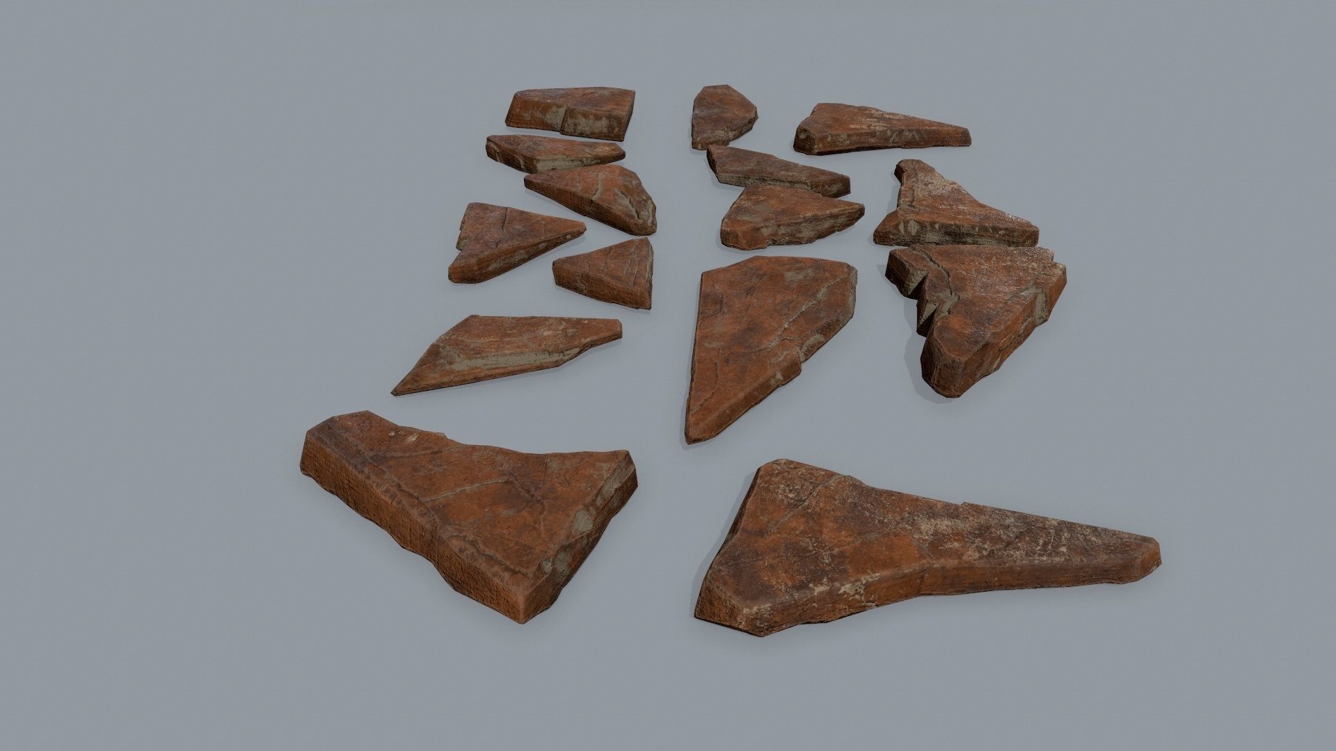 desert rocks Low-poly 3D model_2