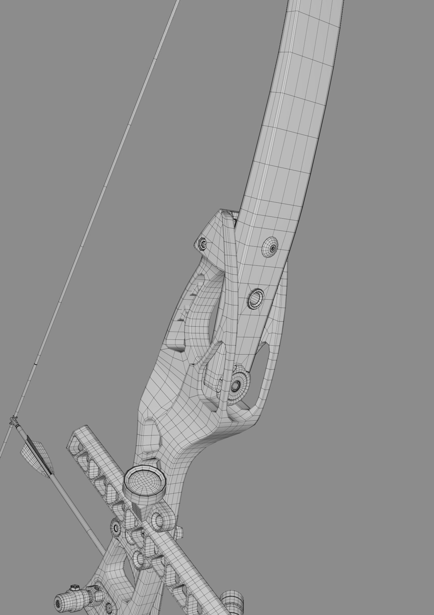 Olympic recurve bow with arrow 3D model 3D model_15