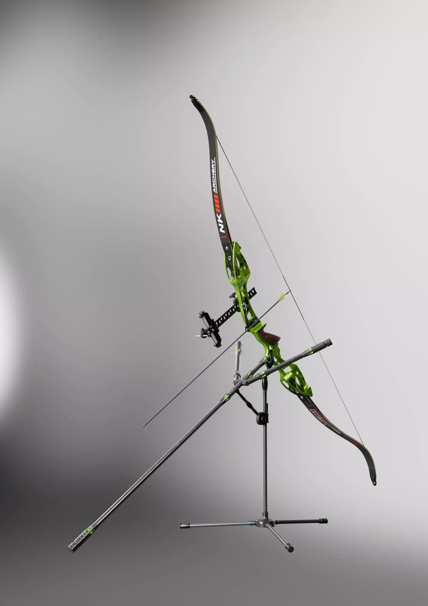 Olympic recurve bow with arrow 3D model 3D model_0