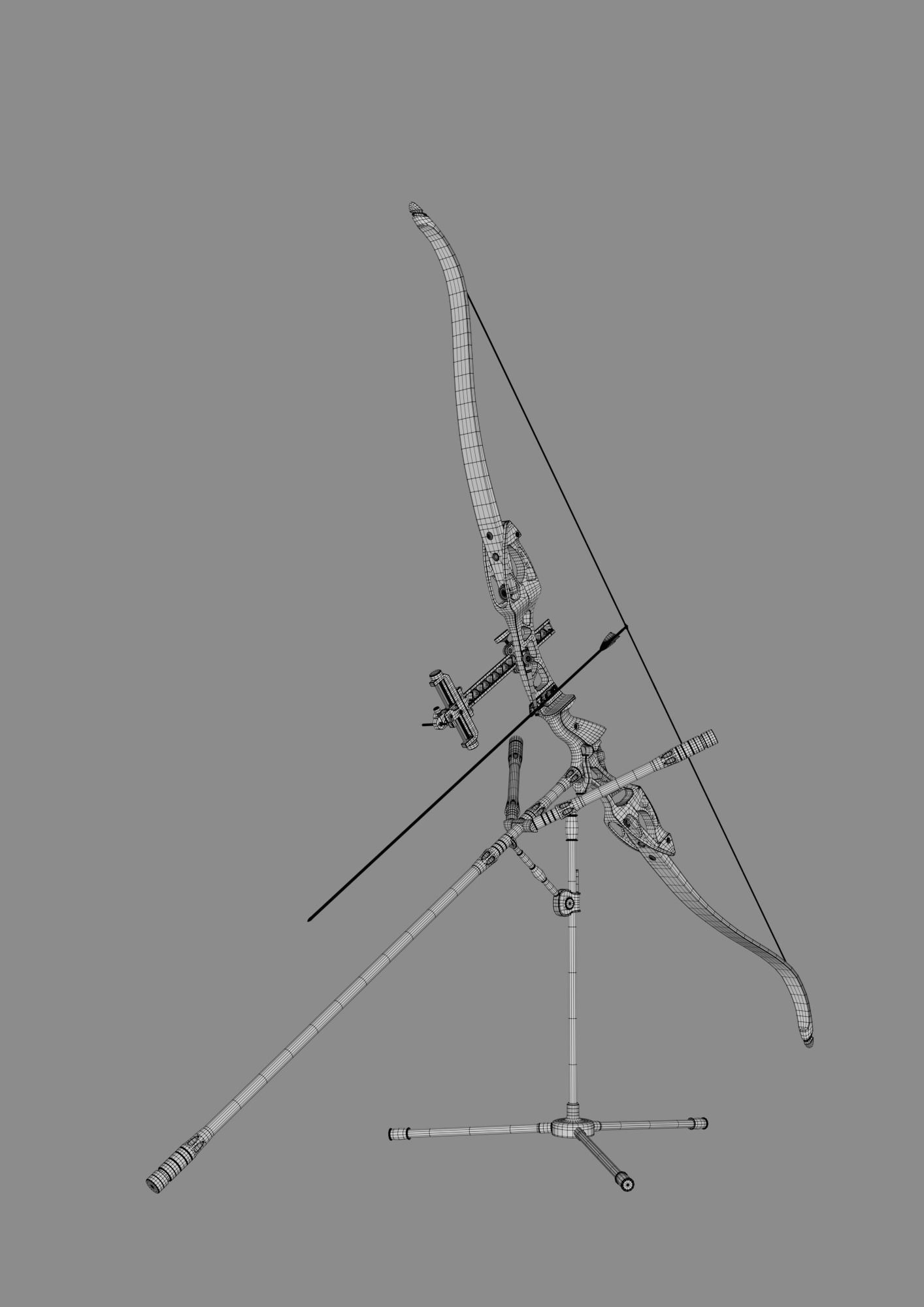 Olympic recurve bow with arrow 3D model 3D model_12