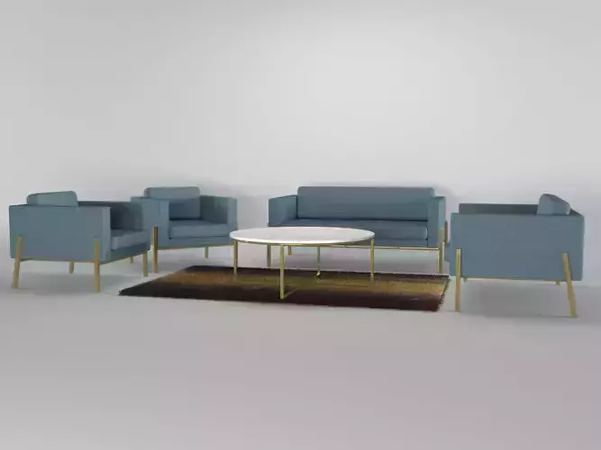 Sofa and Armchair  Set 3D Model
