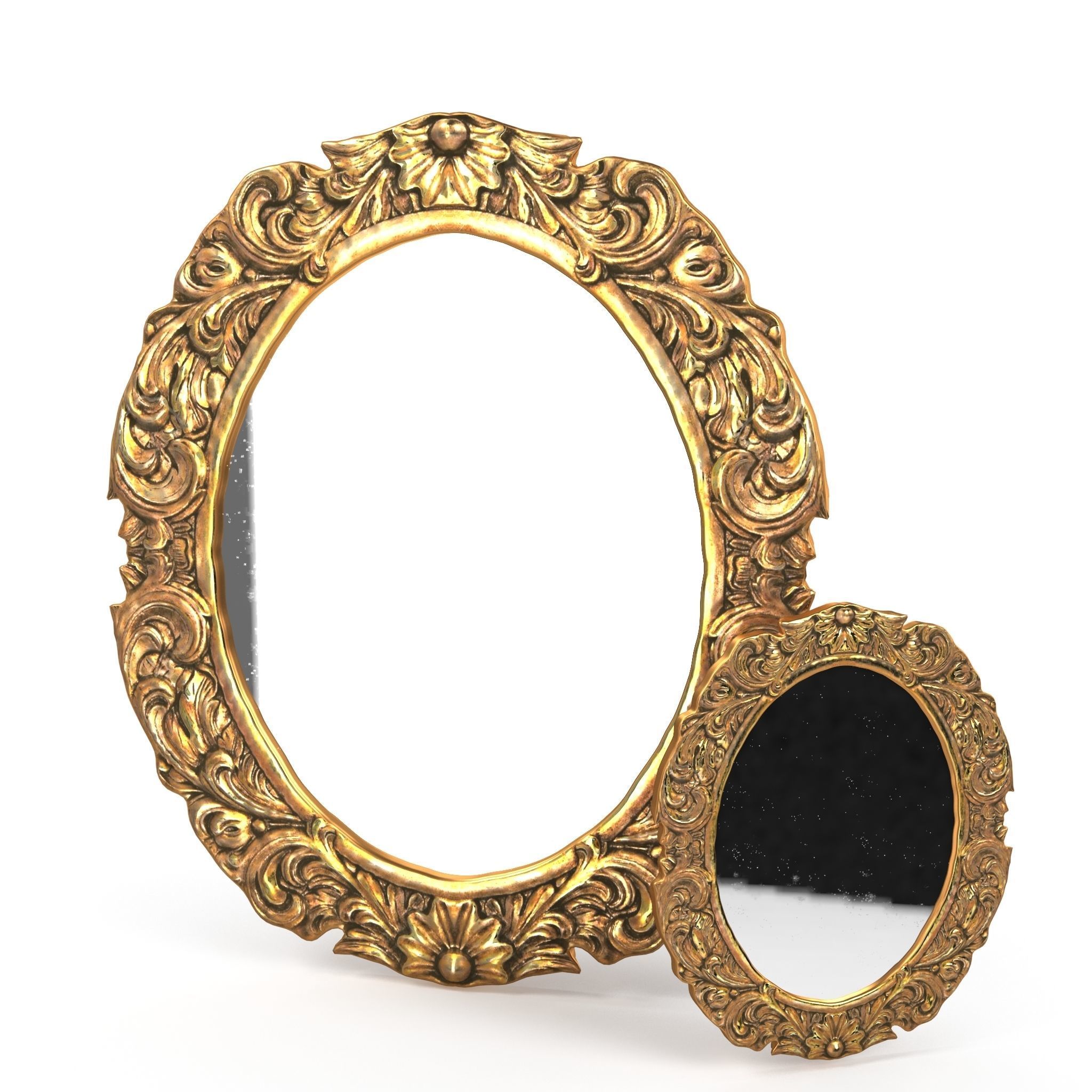 Antique Frame Mirror Collection Low-poly 3D model_26