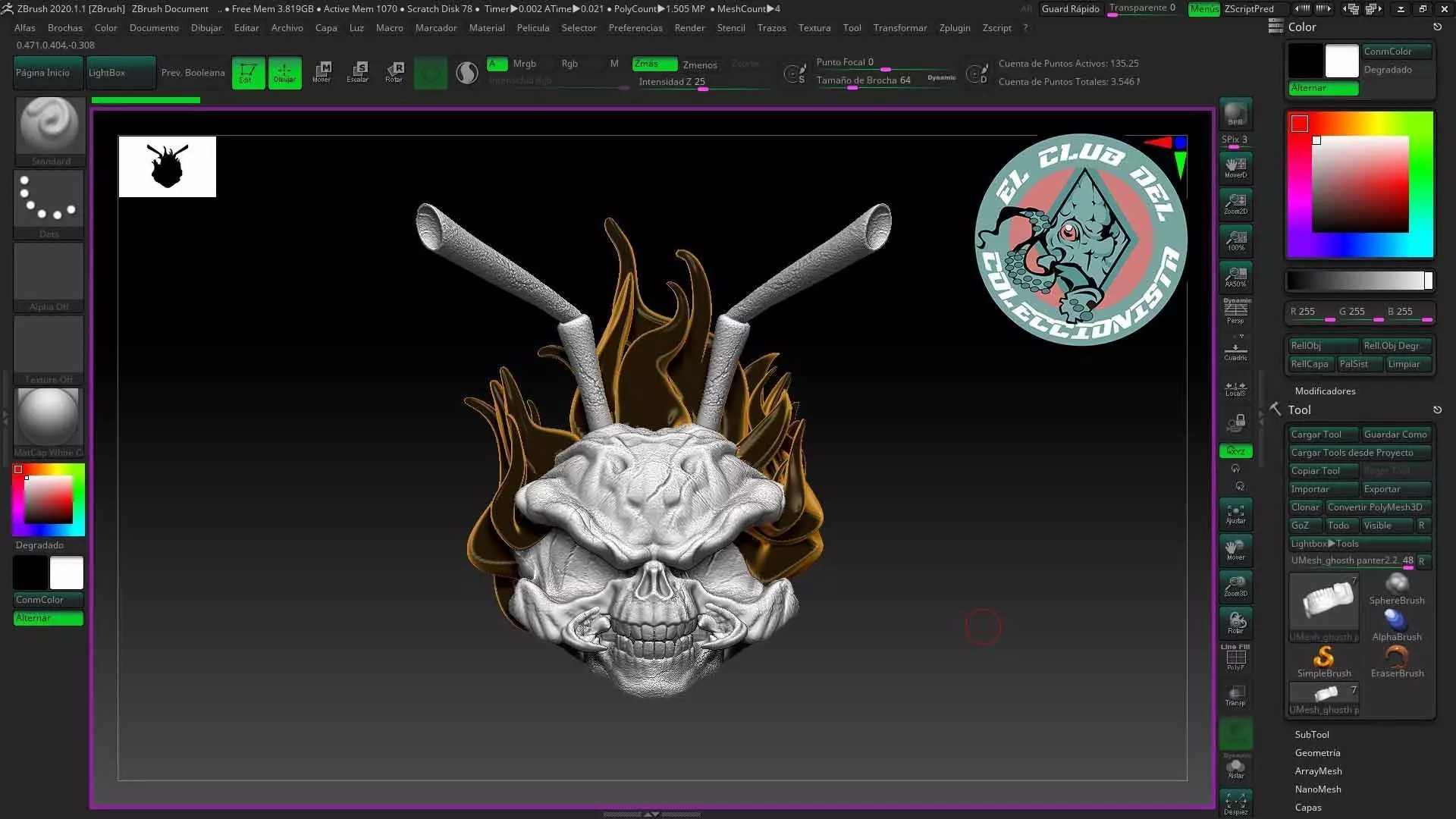 Ghost Gomez head Sculpt 3D print model