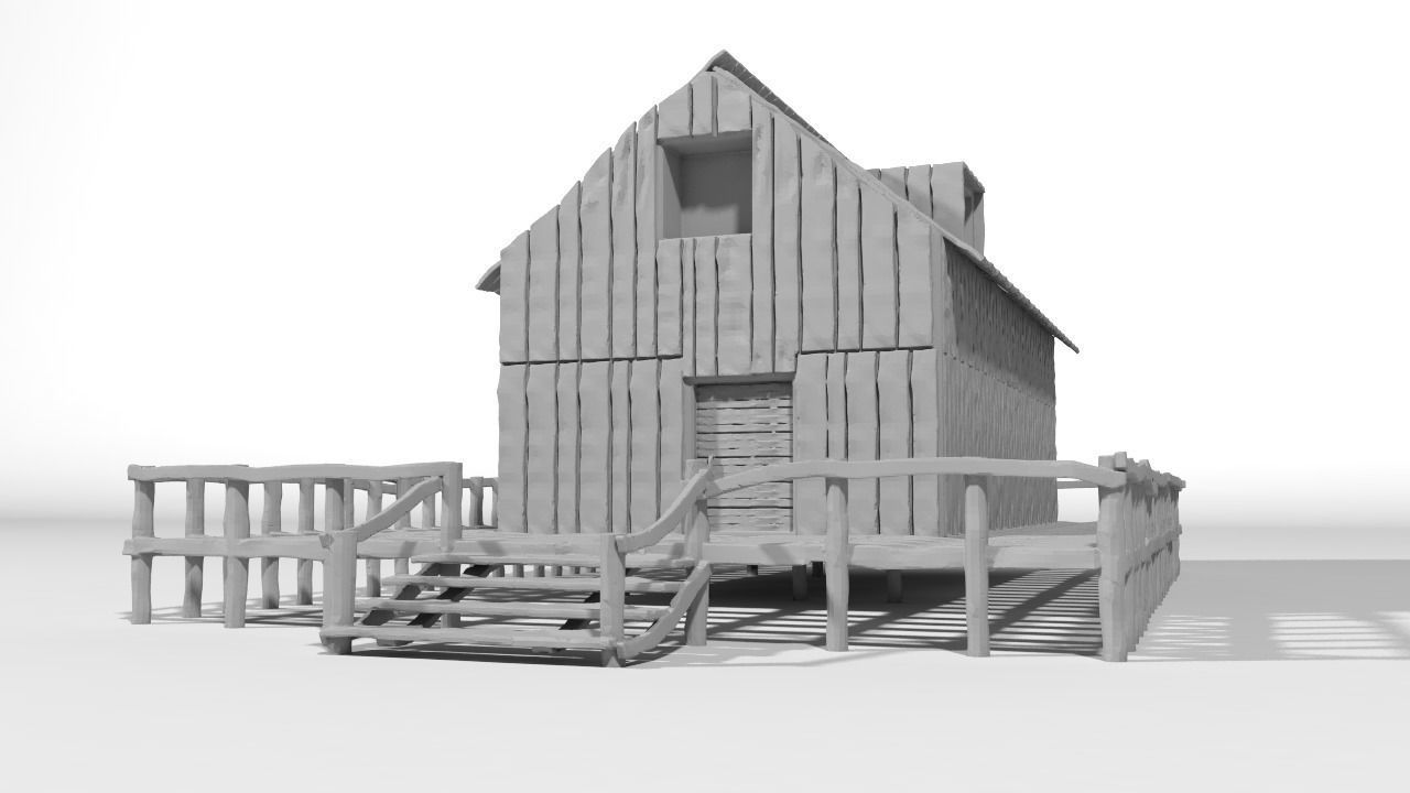 wooden house 3D print model_2