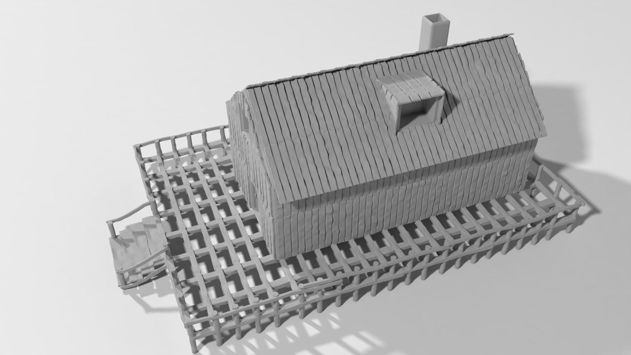 wooden house 3D print model_3