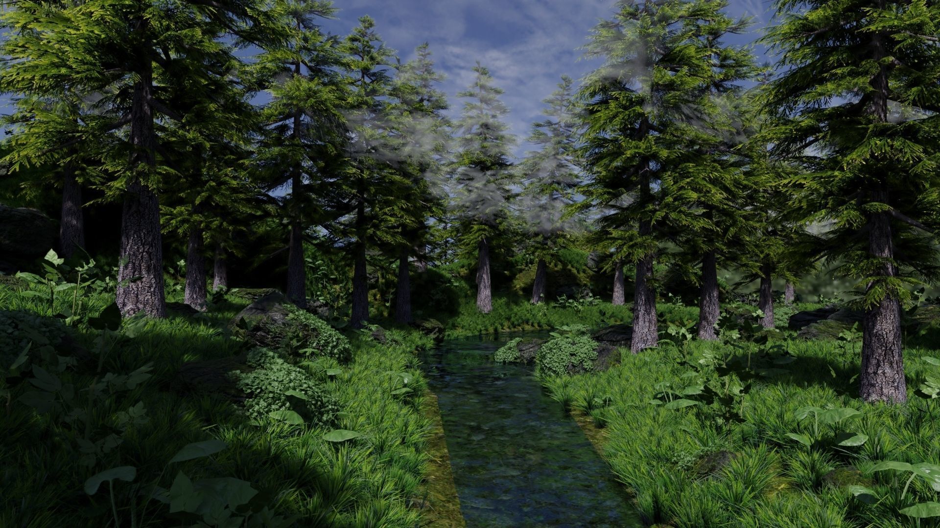 Forest Scene 3D model_1
