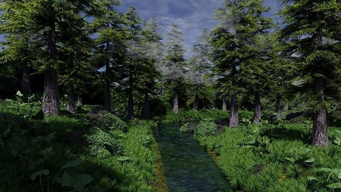 Forest Scene 3D model 2