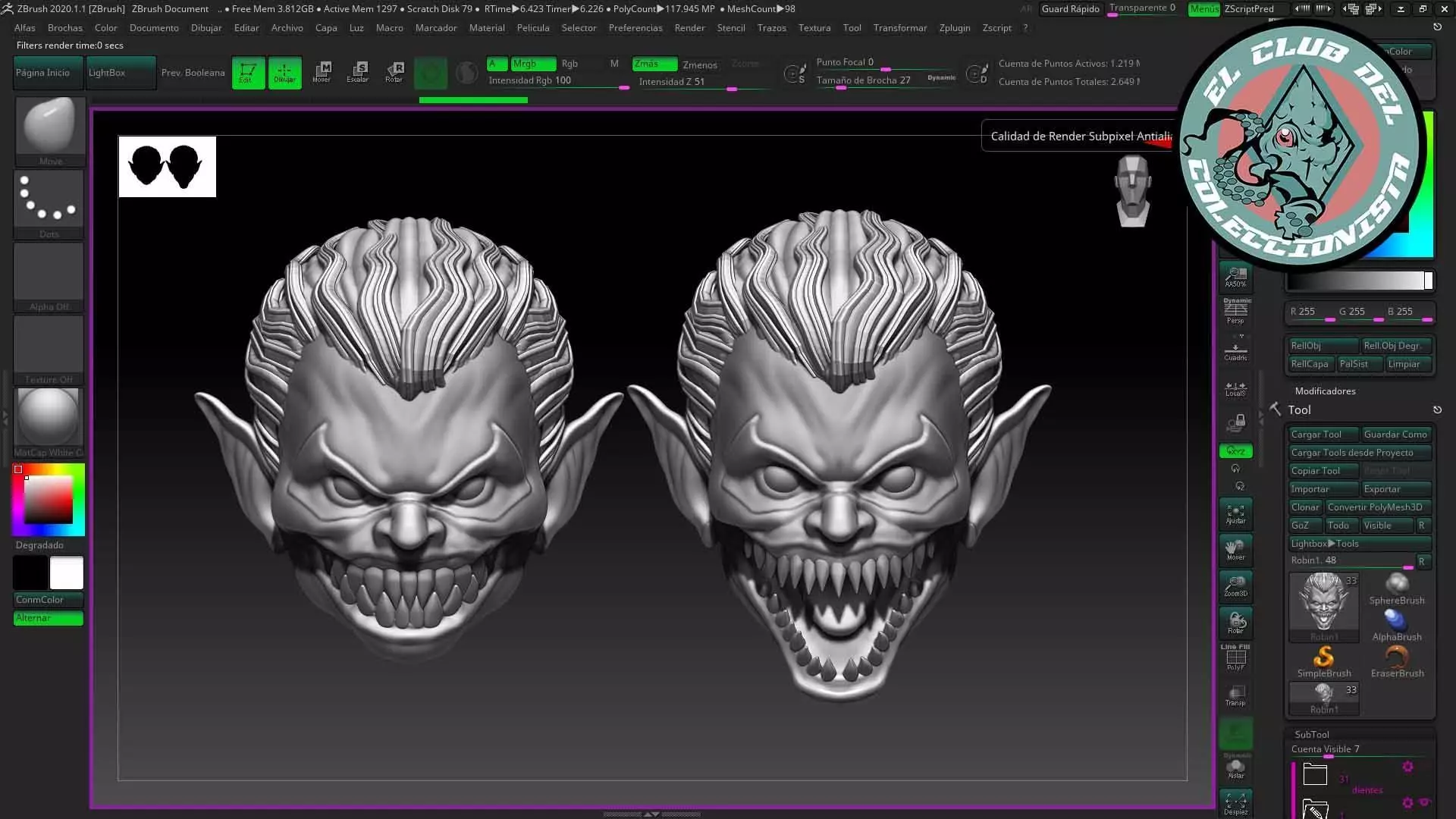 robin metal head custom 3D print model_0