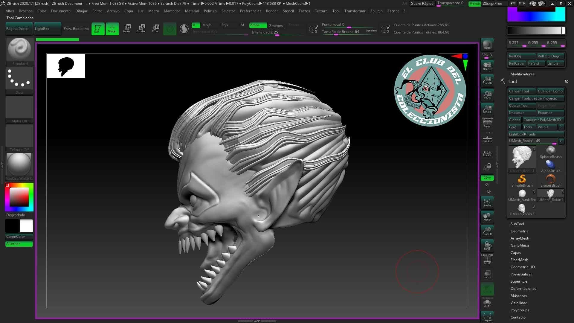 robin metal head custom 3D print model_3