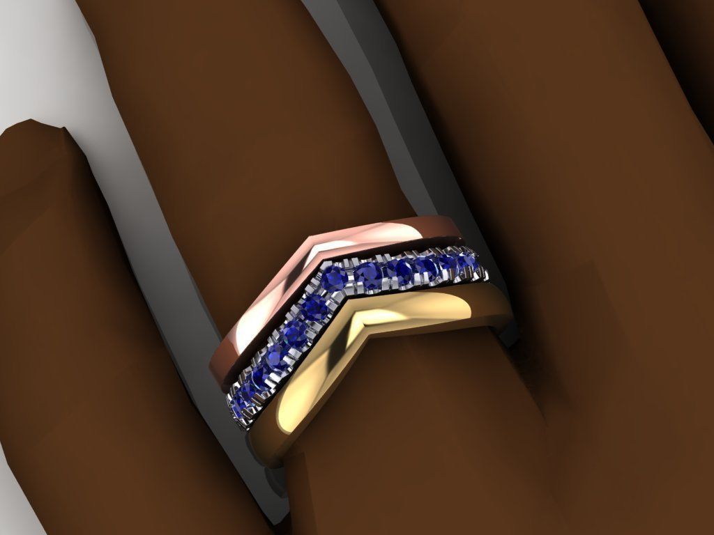 Ring - 3 check marks 3in1 3D print model_3