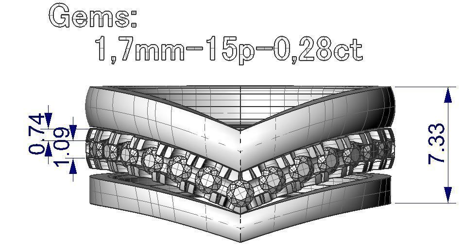 Ring - 3 check marks 3in1 3D print model_9