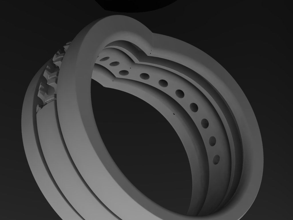 Ring - 3 check marks 3in1 3D print model_6