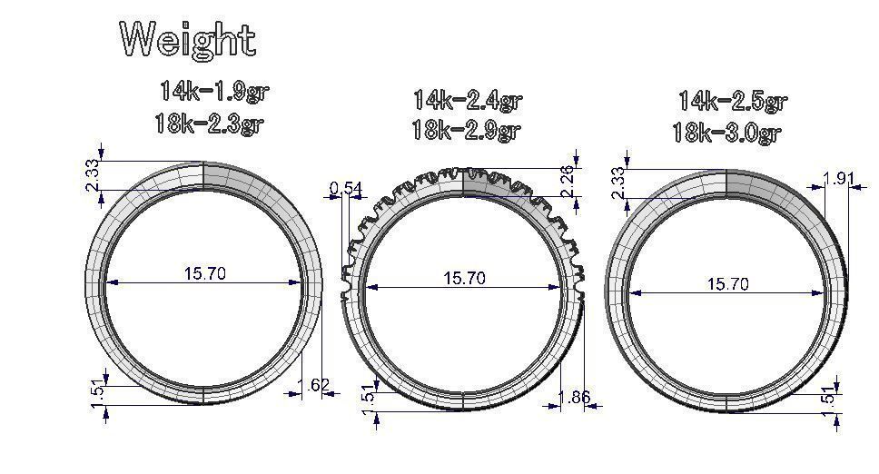 Ring - 3 check marks 3in1 3D print model_8
