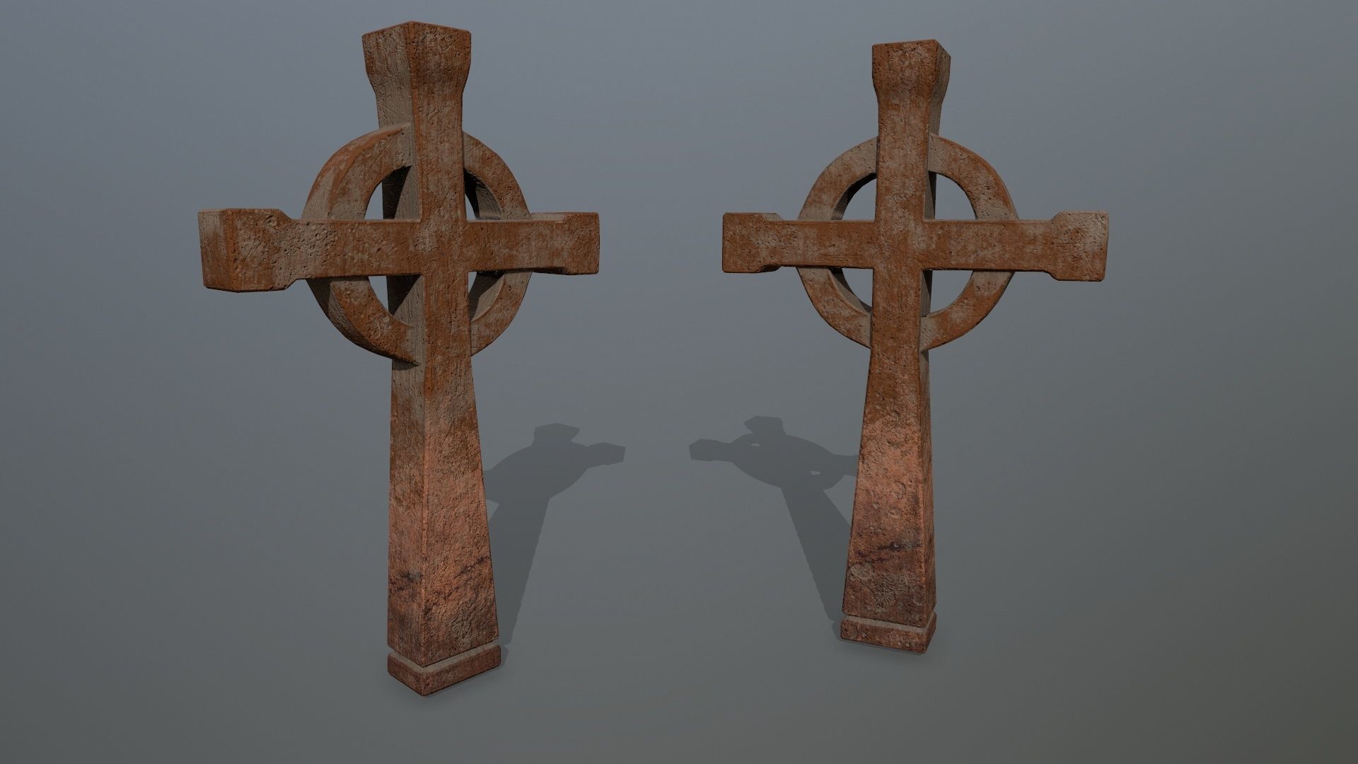 tombstone set two tombstones Low-poly 3D model_4
