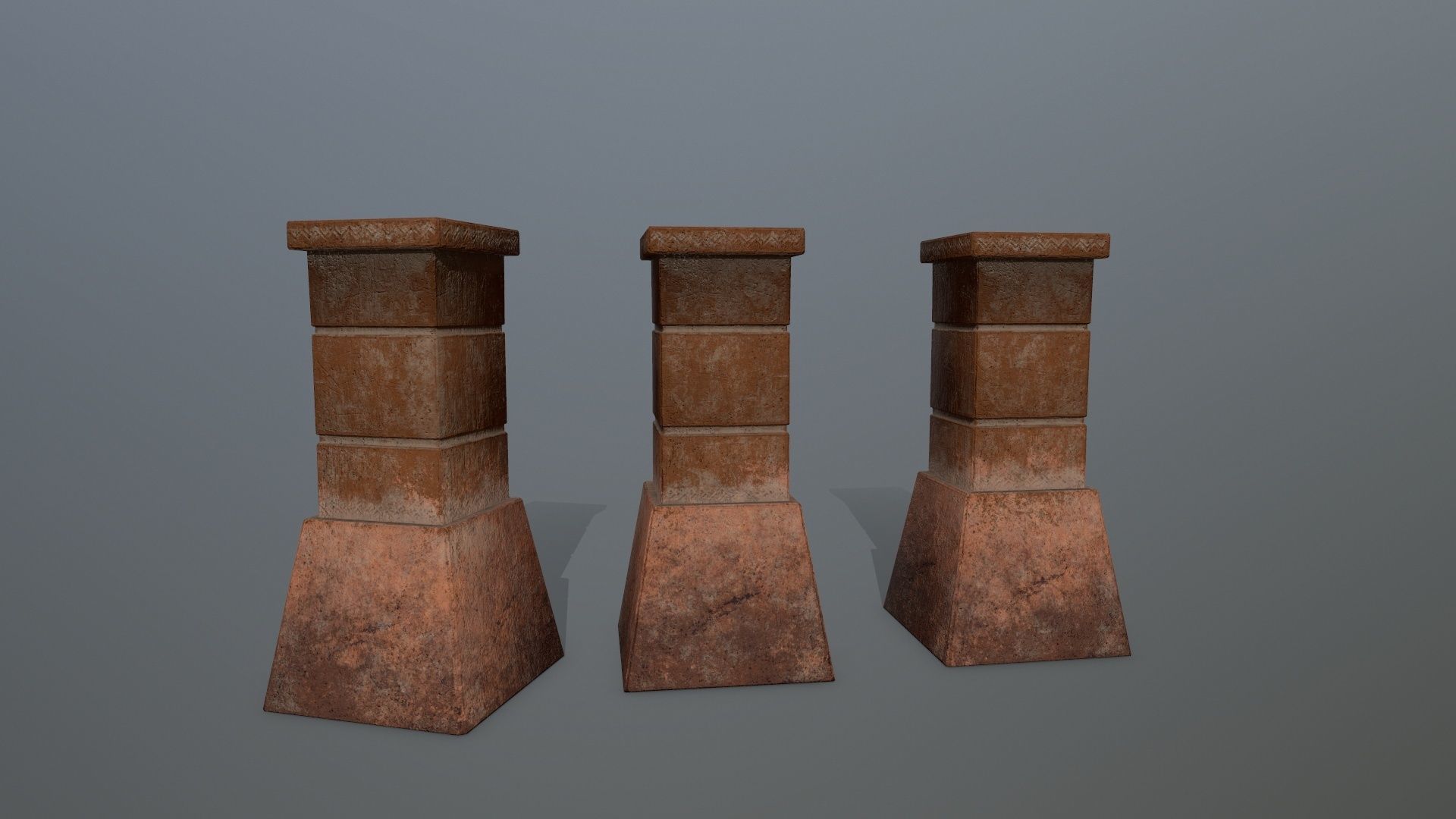 tombstone set two tombstones Low-poly 3D model_19