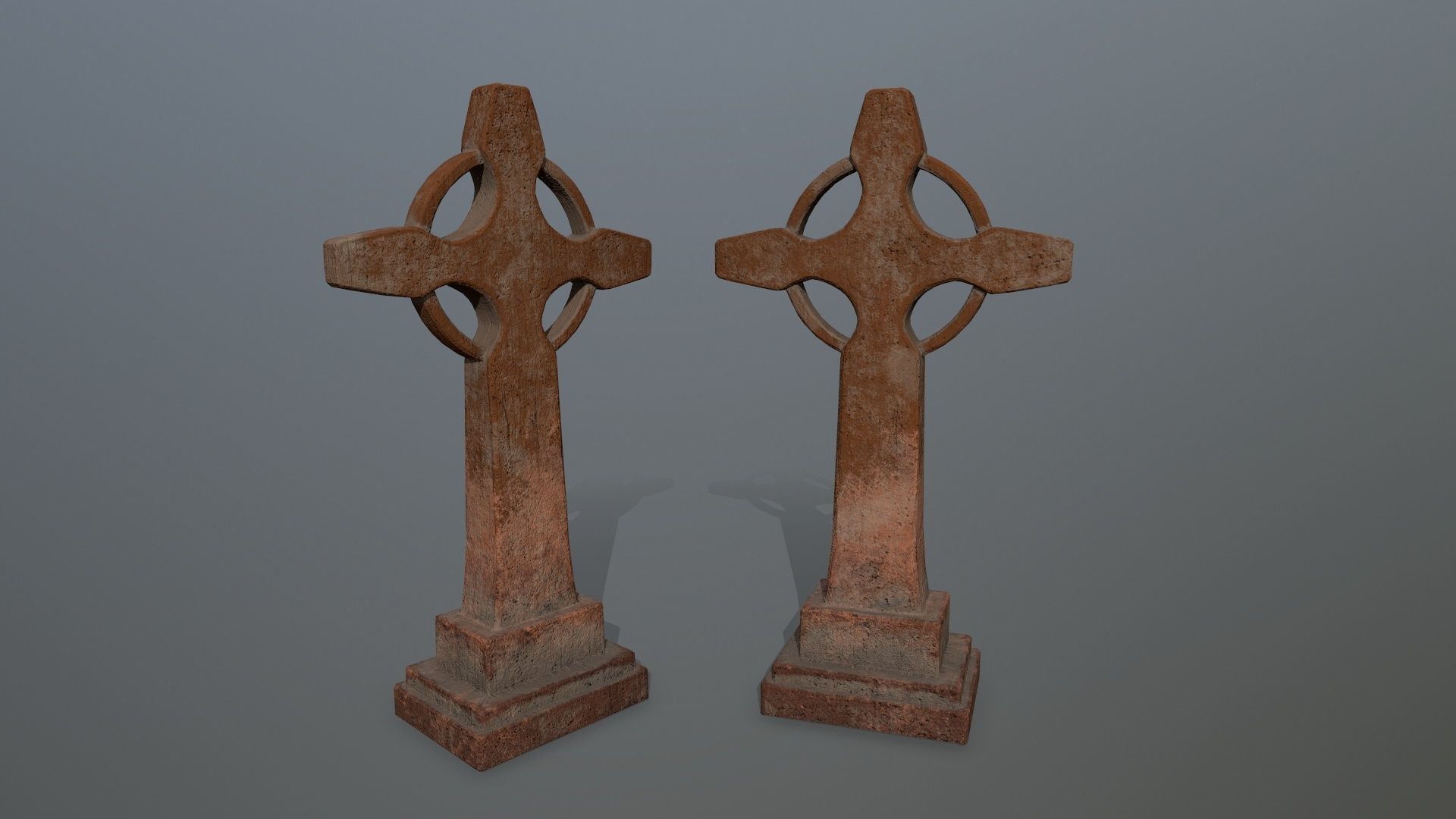 tombstone set two tombstones Low-poly 3D model_8