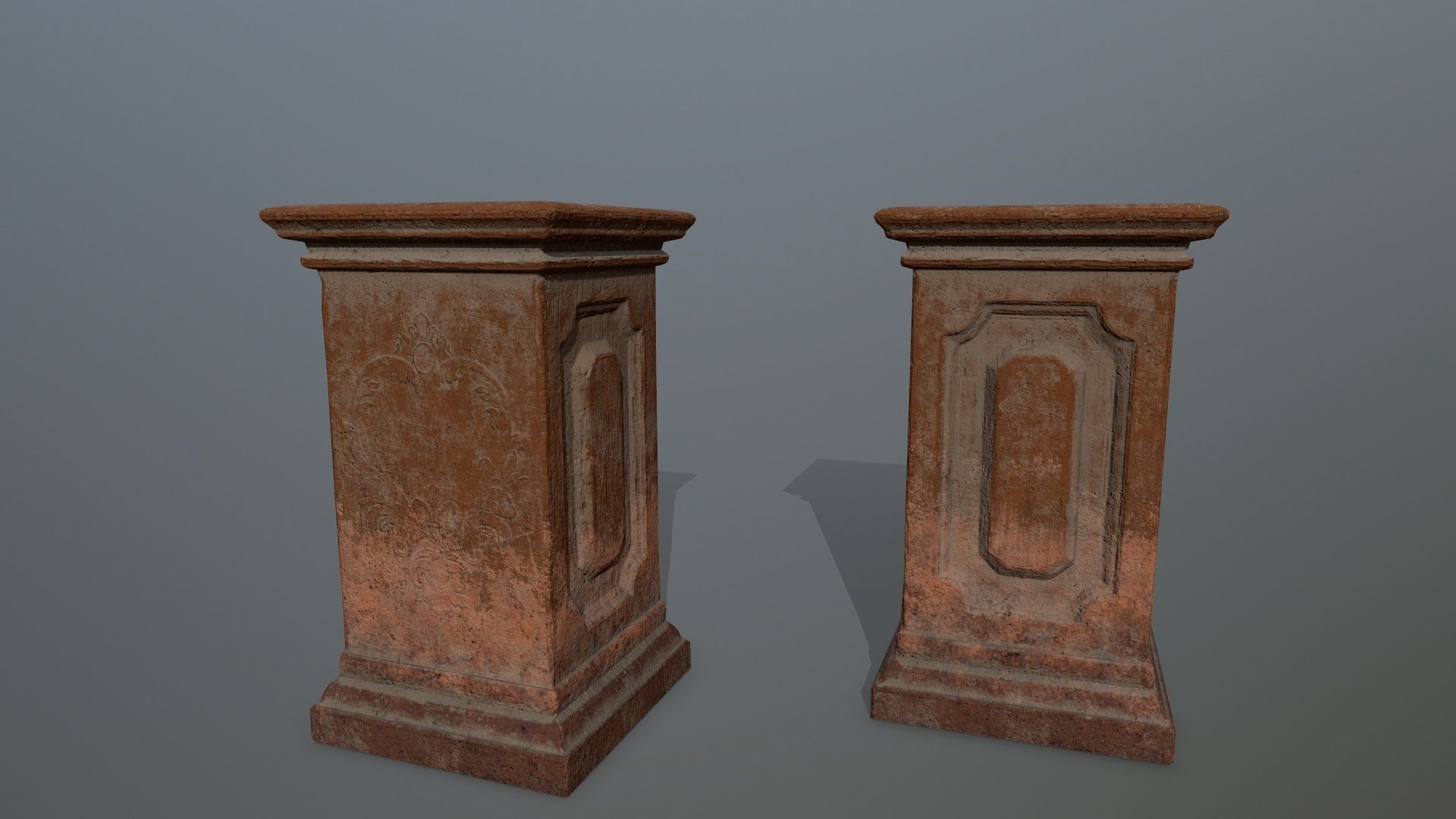 tombstone set two tombstones Low-poly 3D model_7