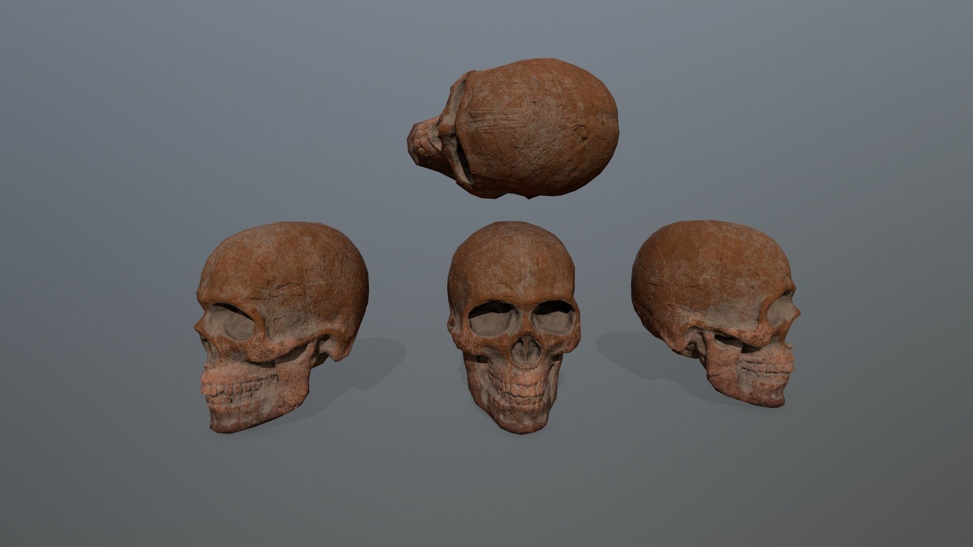 tombstone set two tombstones Low-poly 3D model_23