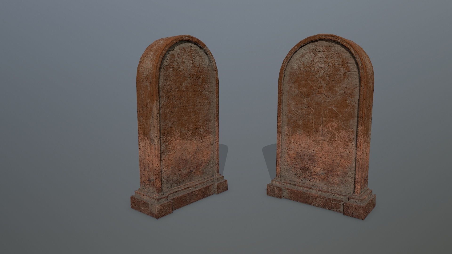 tombstone set two tombstones Low-poly 3D model_12