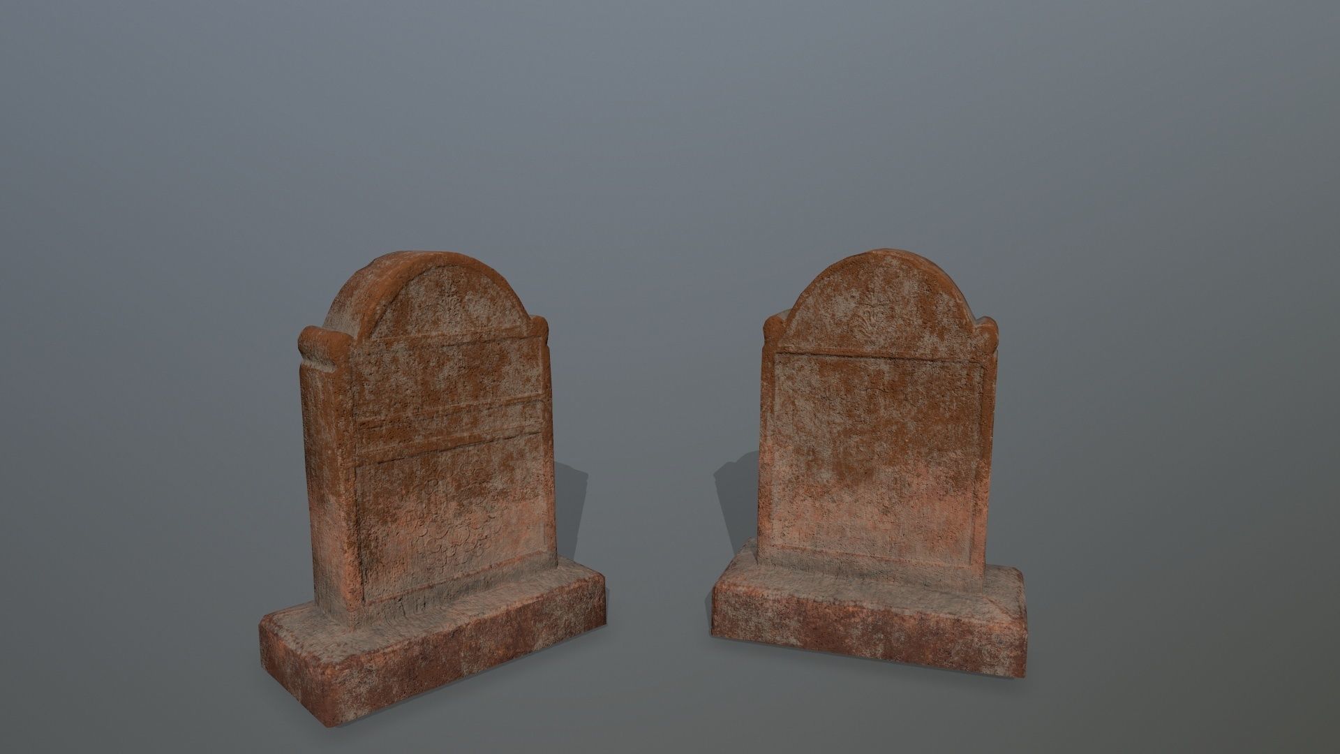 tombstone set two tombstones Low-poly 3D model_3