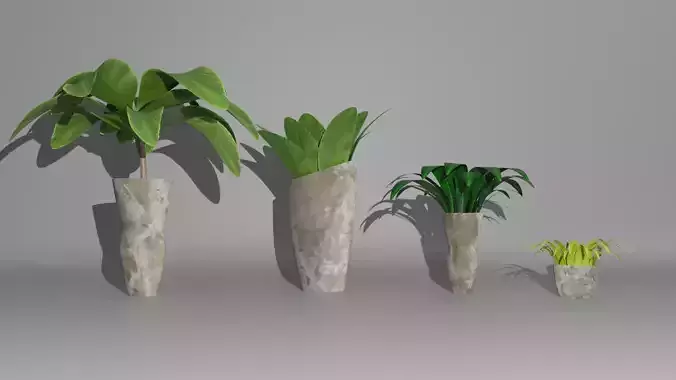 Pot plant package - 3D models