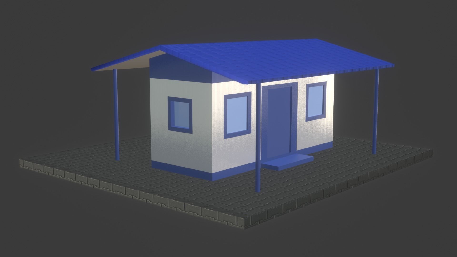 Police Outpost Low-poly 3D model_4