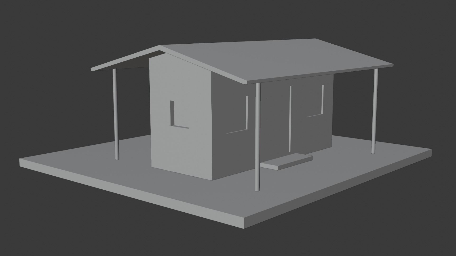 Police Outpost Low-poly 3D model_3