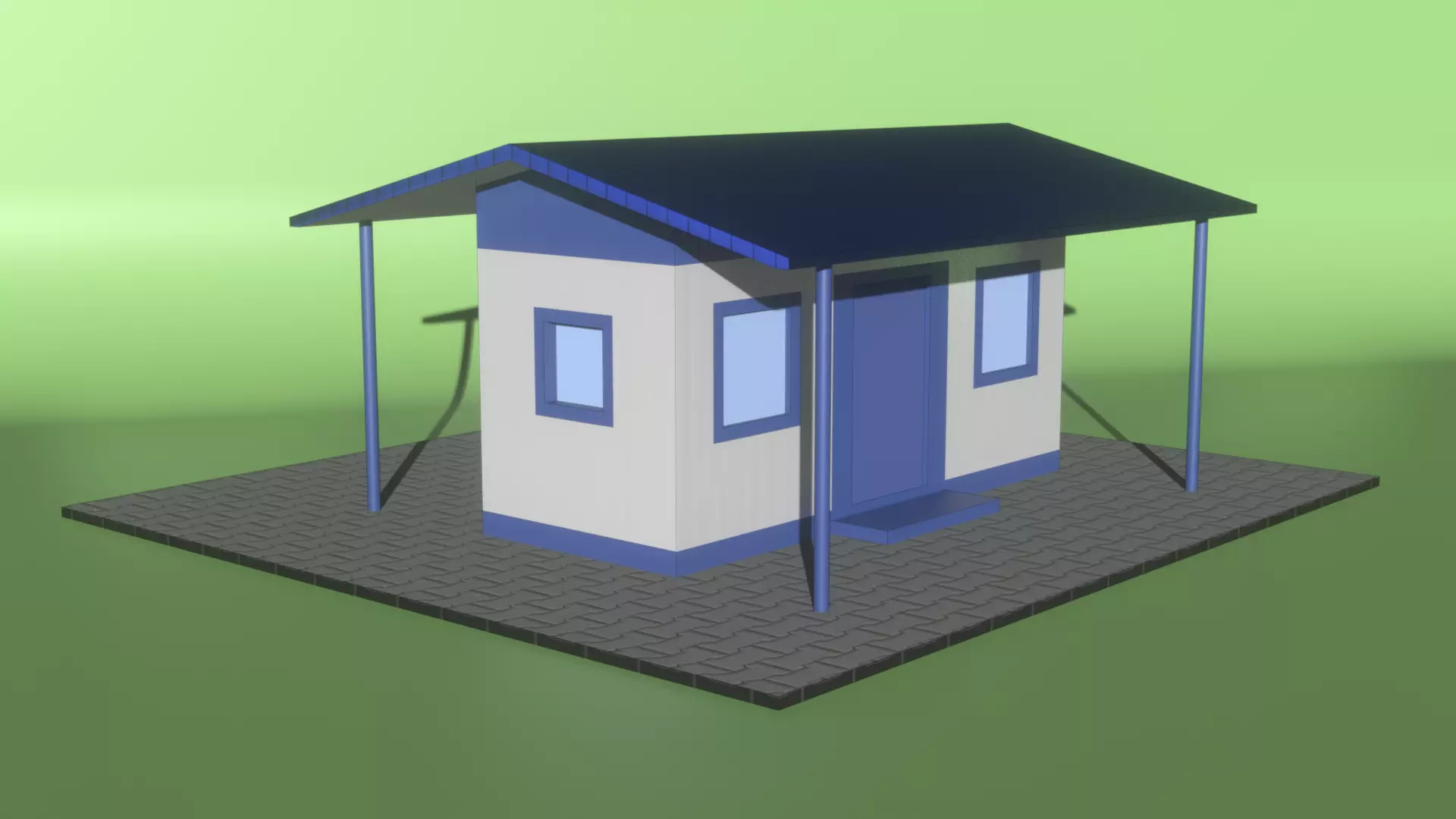 Police Outpost Low-poly 3D model_0