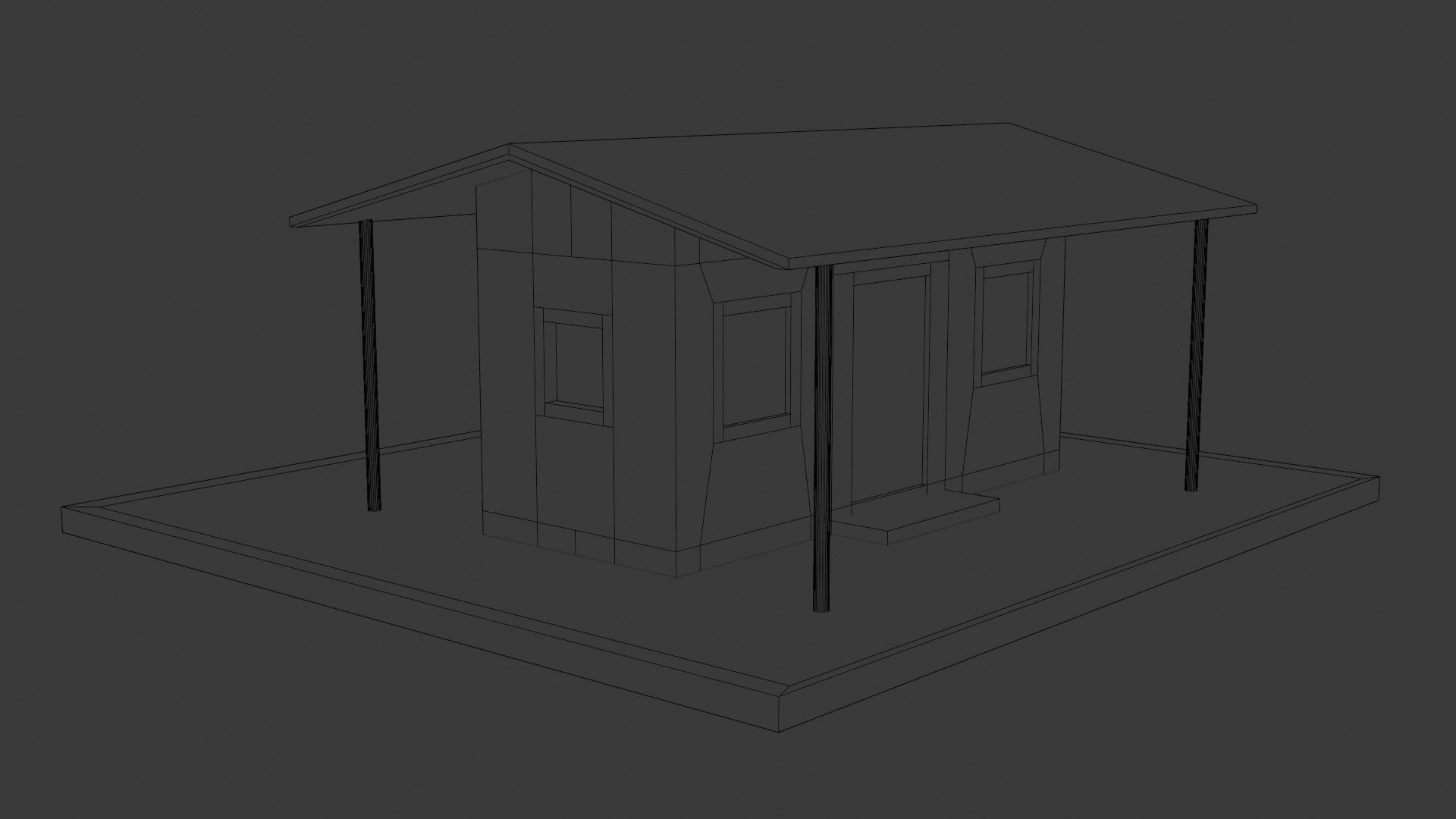 Police Outpost Low-poly 3D model_1