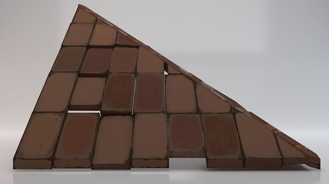 Brick Roof  Low-poly 3D model 2