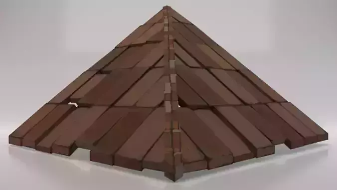 Brick Roof  Low-poly 3D model