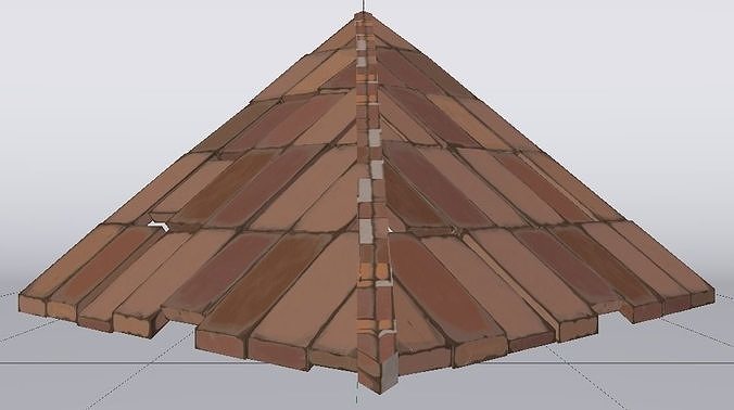 Brick Roof  Low-poly 3D model 5