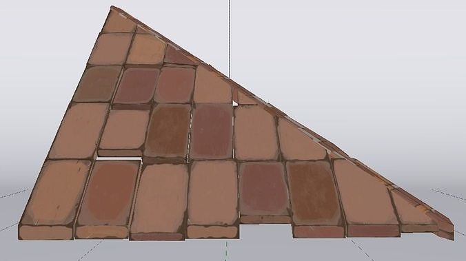 Brick Roof  Low-poly 3D model 6