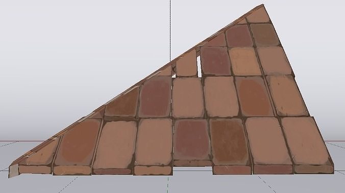 Brick Roof  Low-poly 3D model 7