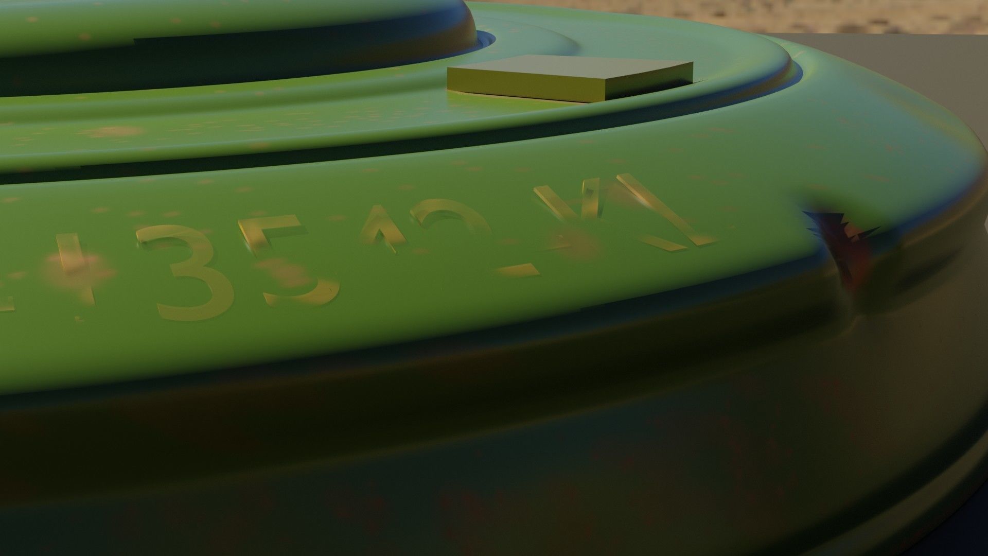 Rusty antipersonnel mine 3D model_2