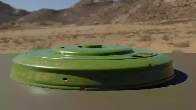 Rusty antipersonnel mine 3D model