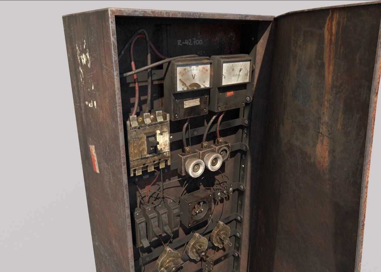 Old Fuse Box 3D model_2