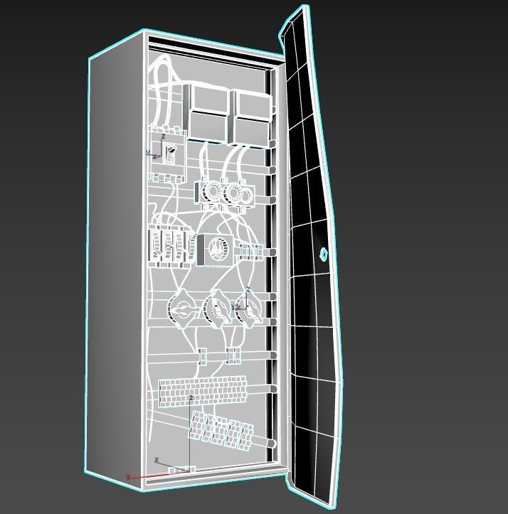 Old Fuse Box 3D model_11