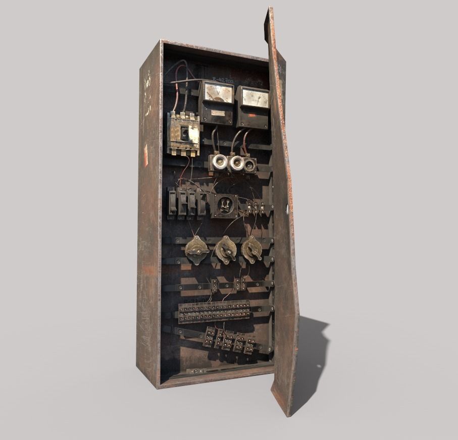 Old Fuse Box 3D model_1