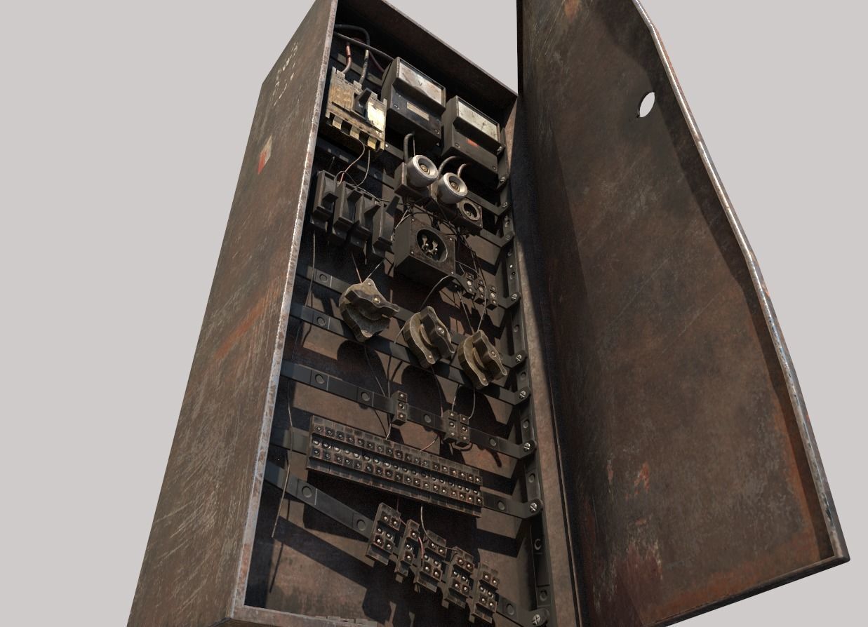 Old Fuse Box 3D model_4