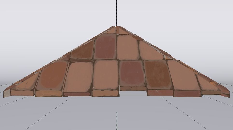 Brick Roof Low-poly 3D model_3
