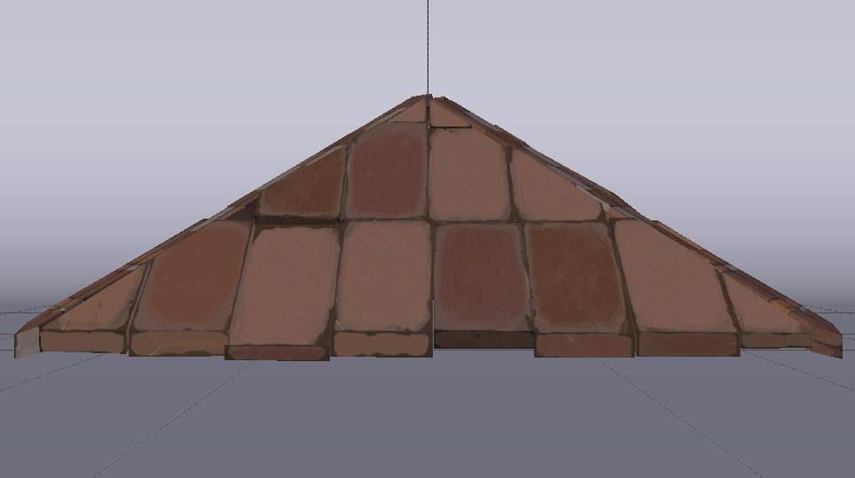 Brick Roof Low-poly 3D model_7