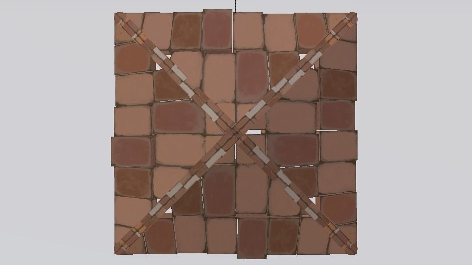 Brick Roof Low-poly 3D model_5