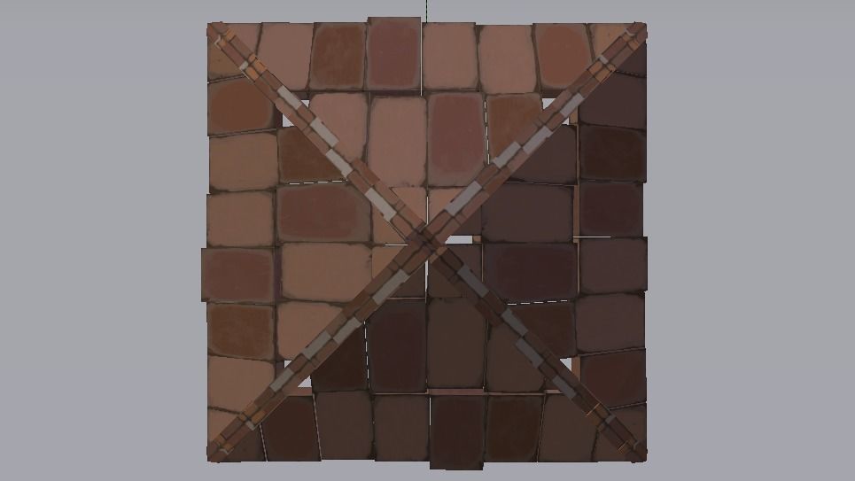 Brick Roof Low-poly 3D model_8